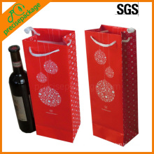 High Quality Art Paper Wine Bottle Carrying Bag